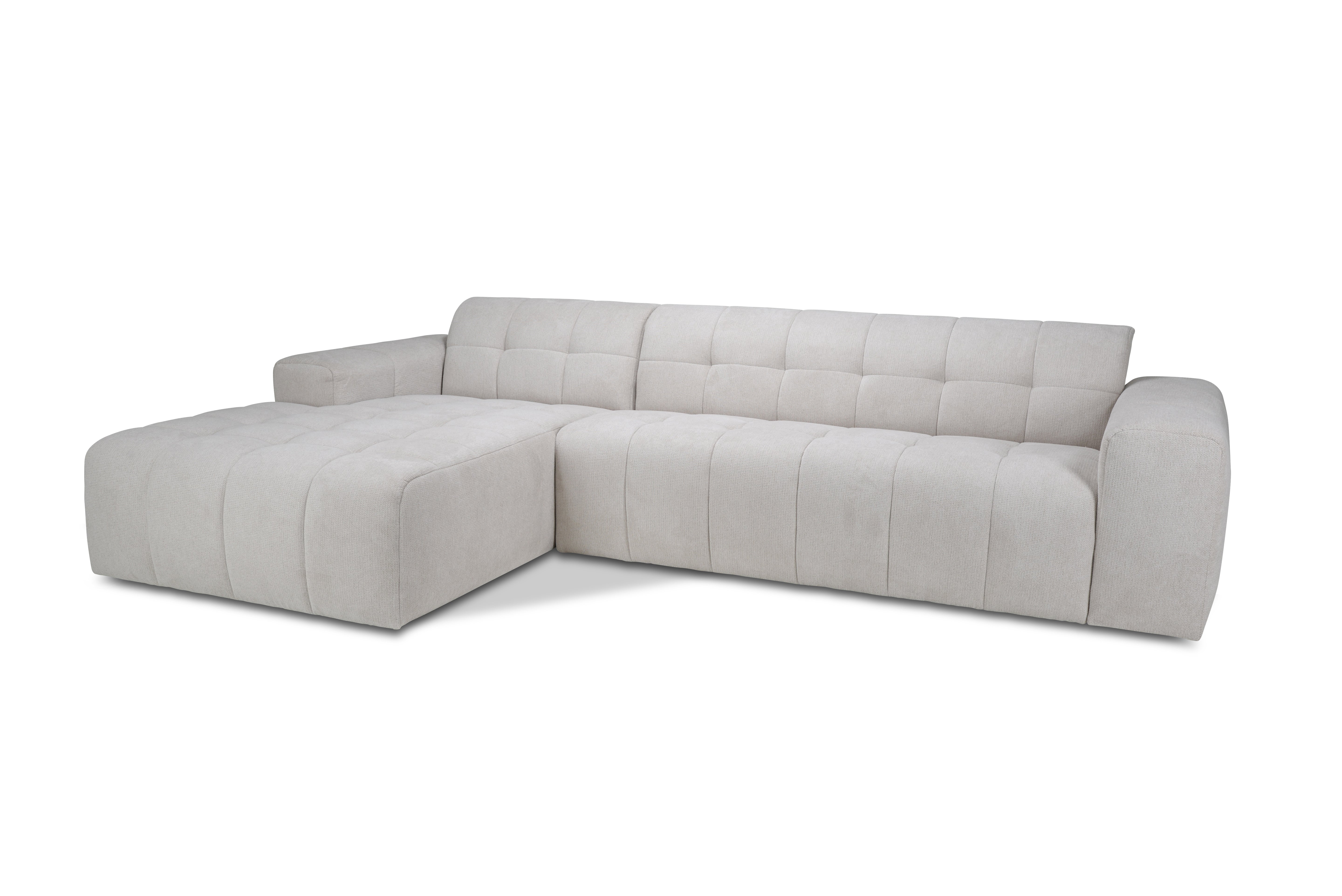 Bank Fermo Hoekcombinatie 2.5-zits - Longchair Voorstaand Links Stof Mito Natural Leg Black