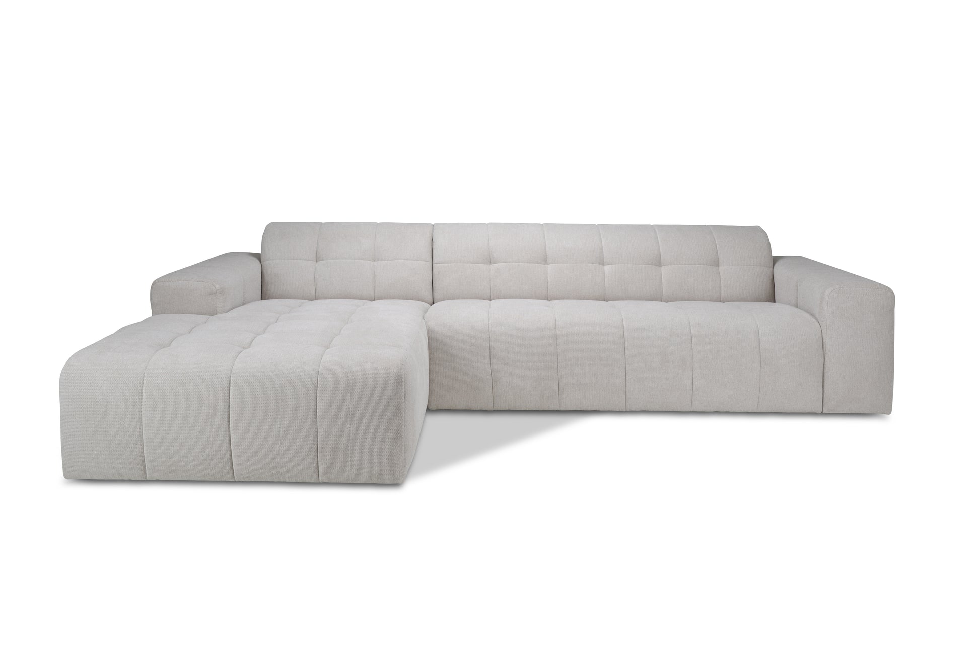 Bank Fermo Hoekcombinatie 2.5-zits - Longchair Voorstaand Links Stof Mito Natural Leg Black