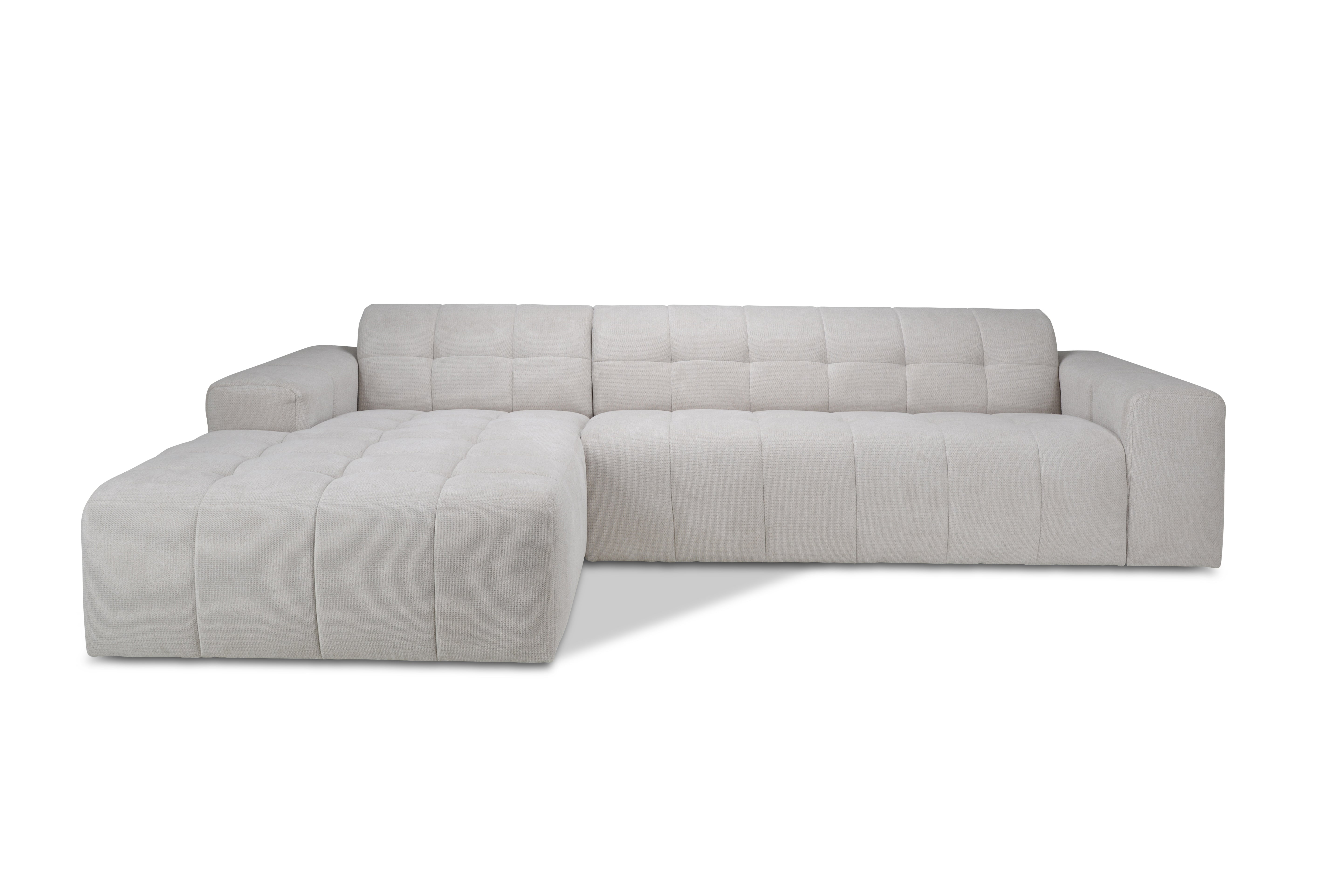 Bank Fermo Hoekcombinatie 2.5-zits - Longchair Voorstaand Links Stof Mito Natural Leg Black