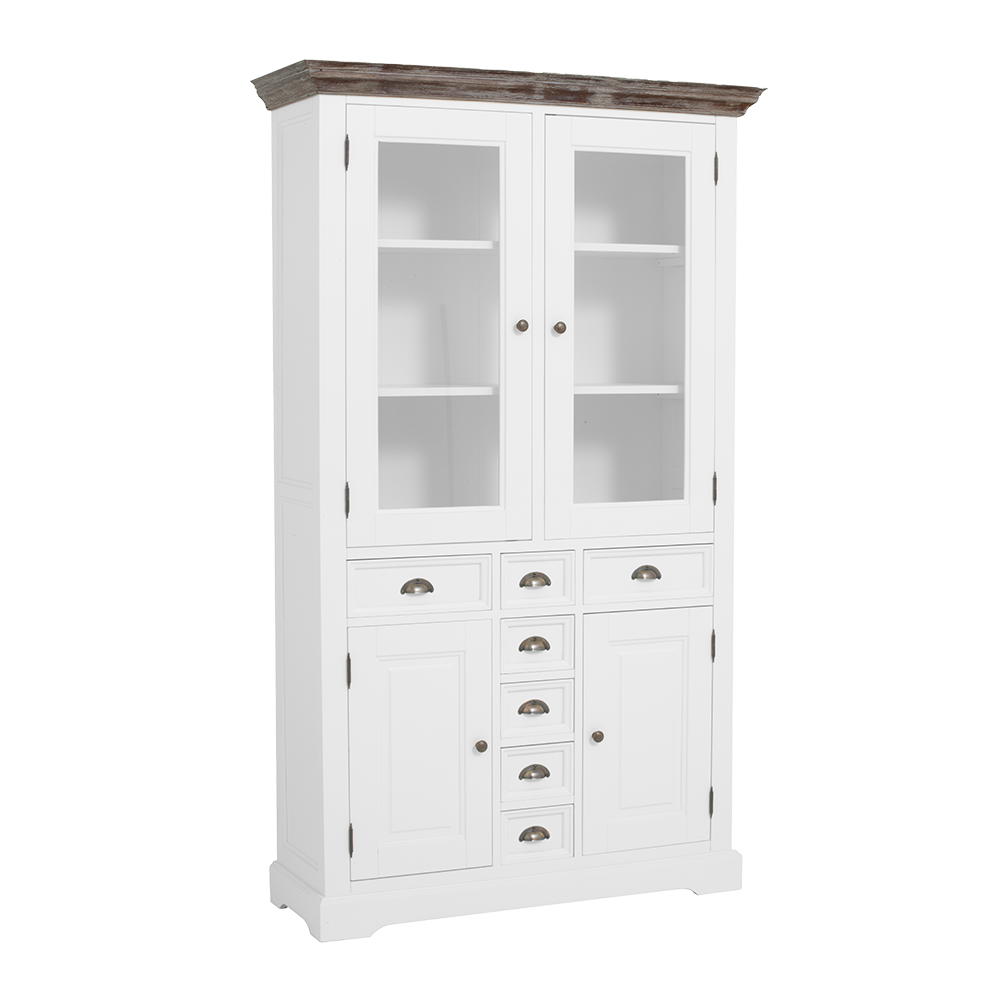 Vitrinekast – Fleur – Wit – 115 x 195 cm – Tower Living