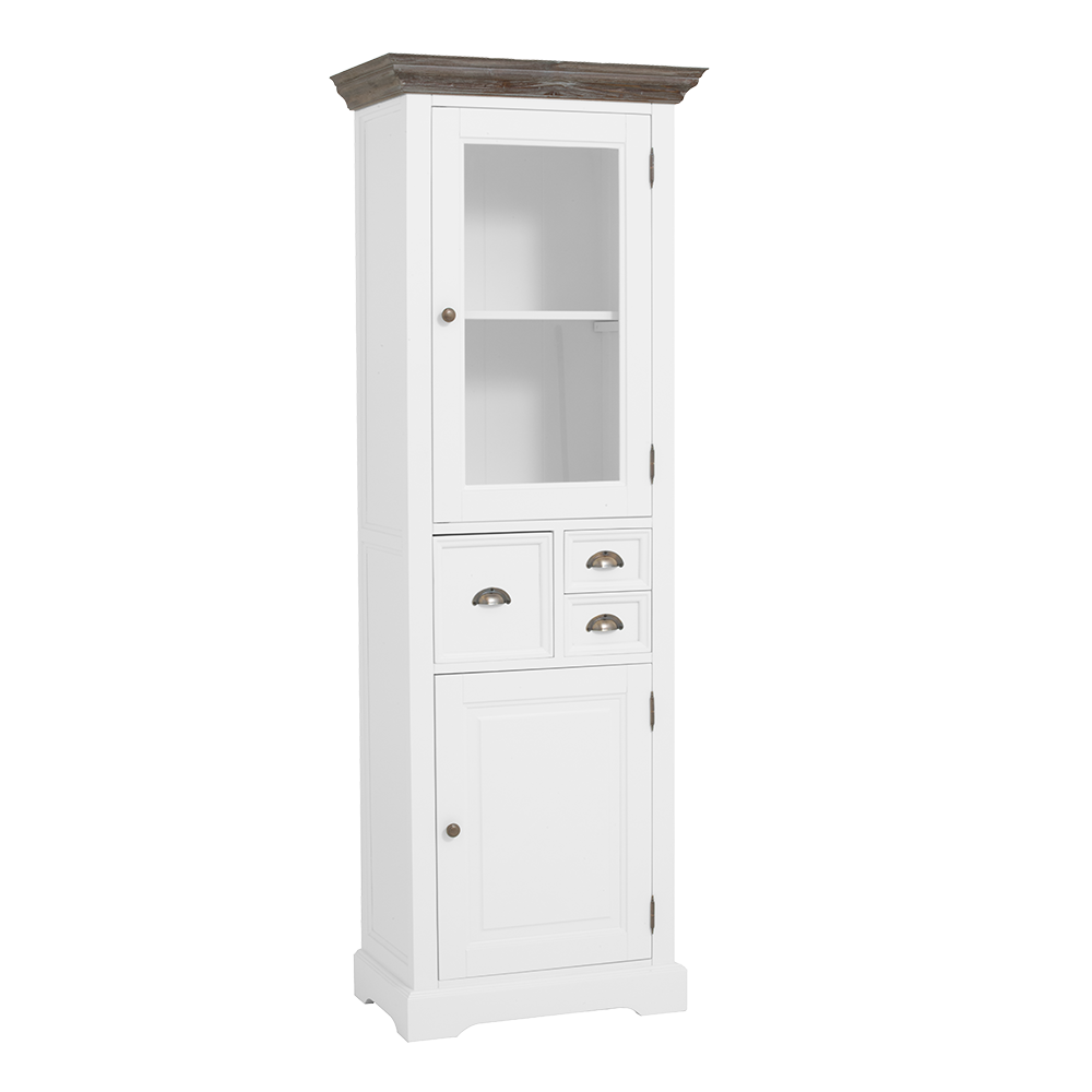 Vitrinekast – Fleur – Wit – 66 x 191 cm – Tower Living