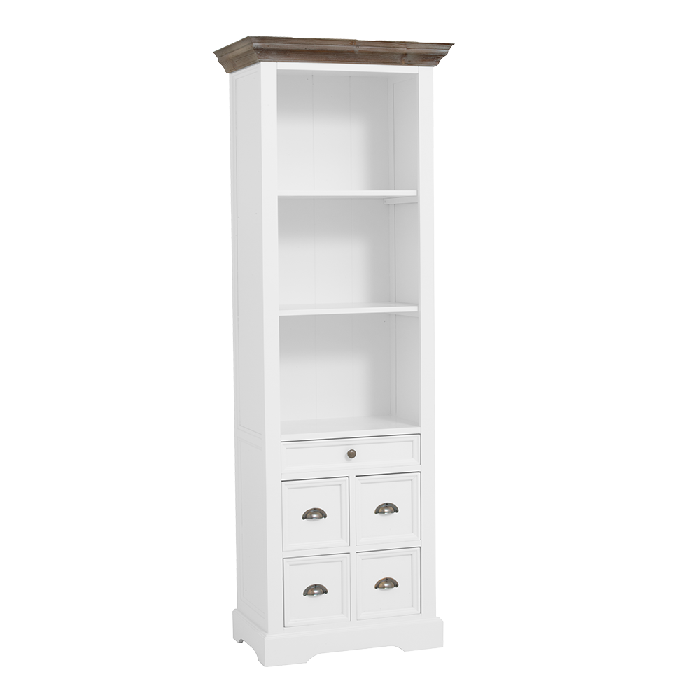 Boekenkast – Fleur – Wit – 66 x 191 cm – Tower Living