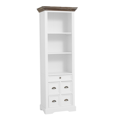 Boekenkast – Fleur – Wit – 66 x 191 cm – Tower Living