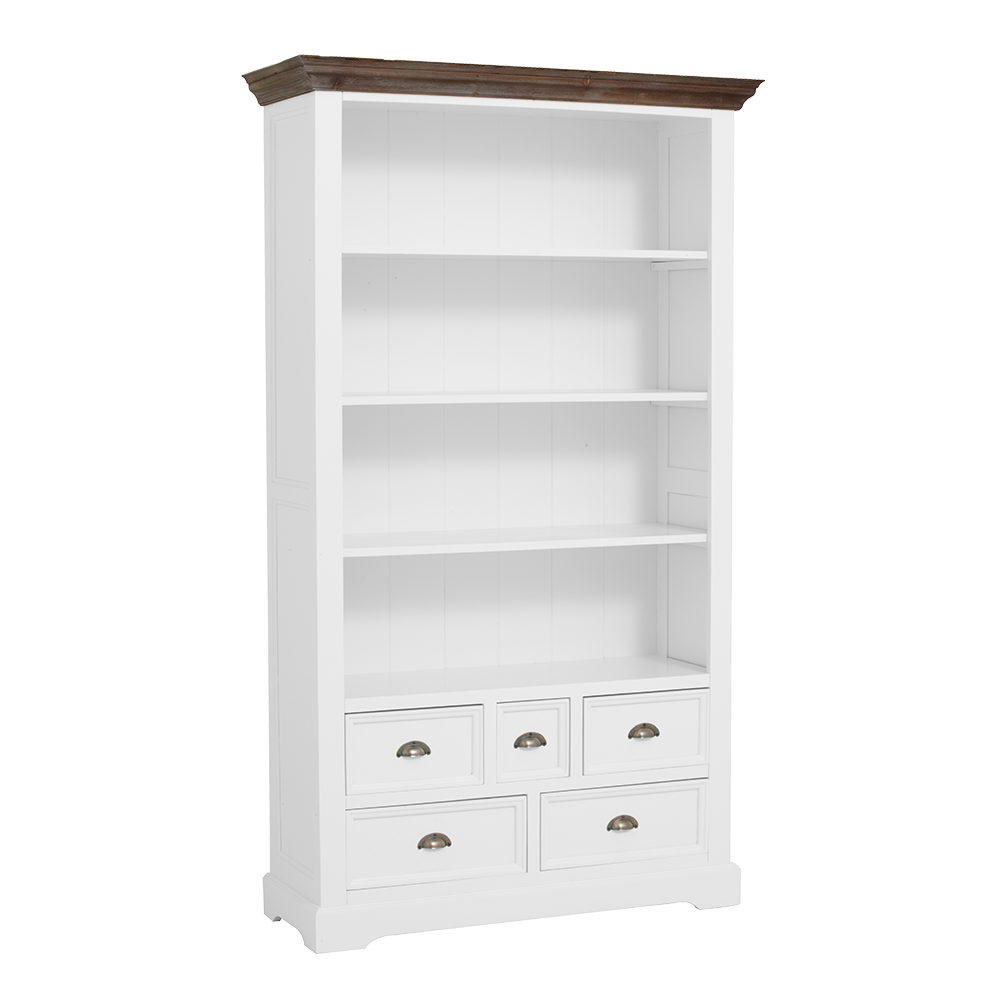 Boekenkast – Fleur – Wit – 111 x 191 cm – Tower Living