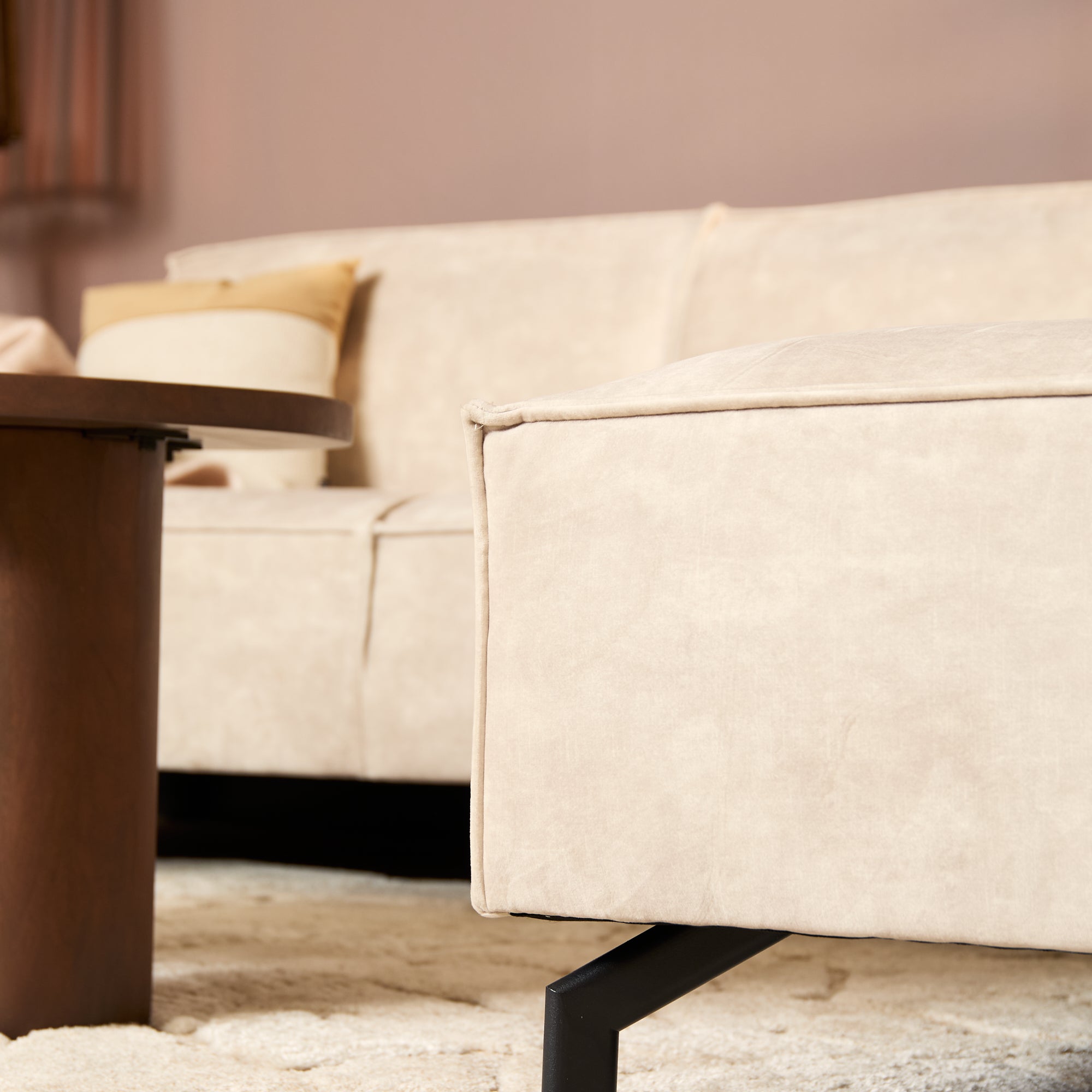 MySofa Floris| 2,5 zits + Divan Rechts | Beige |  Velvet