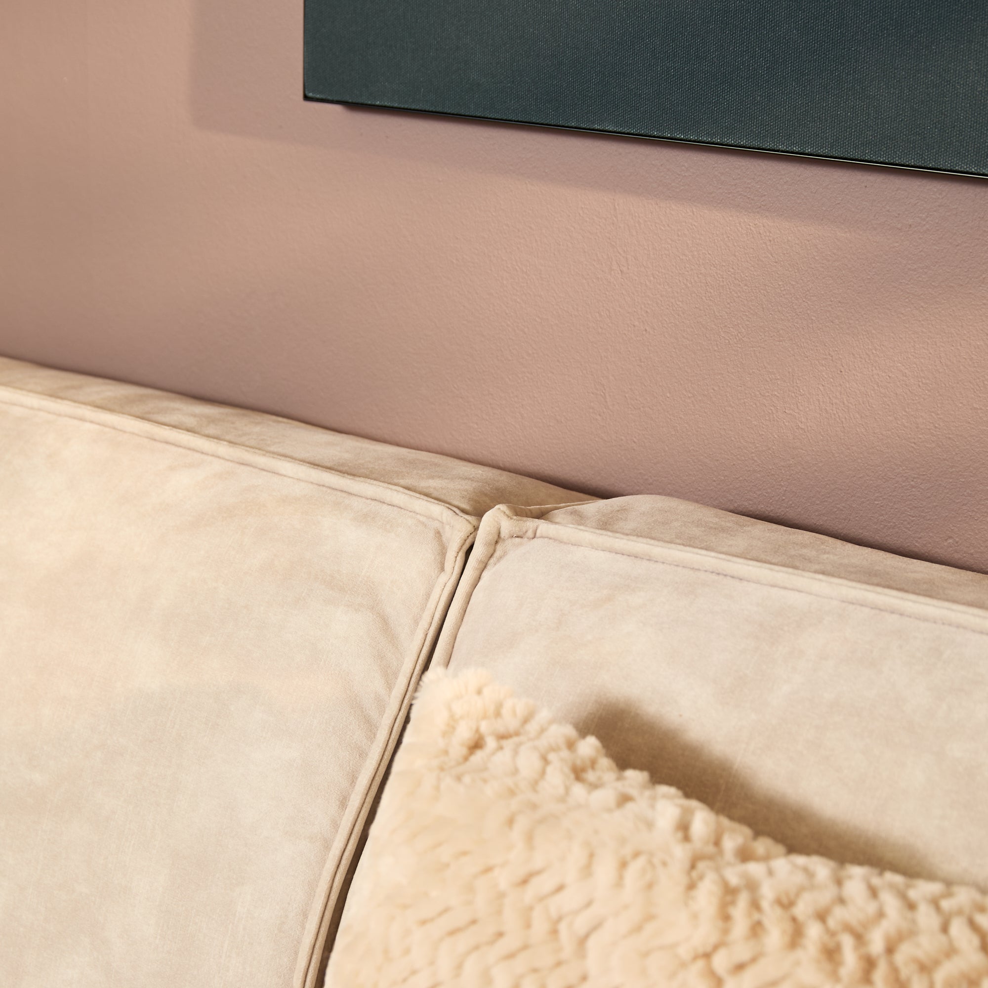 MySofa Floris Hoekbank Velvet Beige 2,5 zits+Divan Rechts