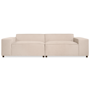 3-zitsbank Lara - Linnen Beige - banken in linnenlook stof, vooraanzicht