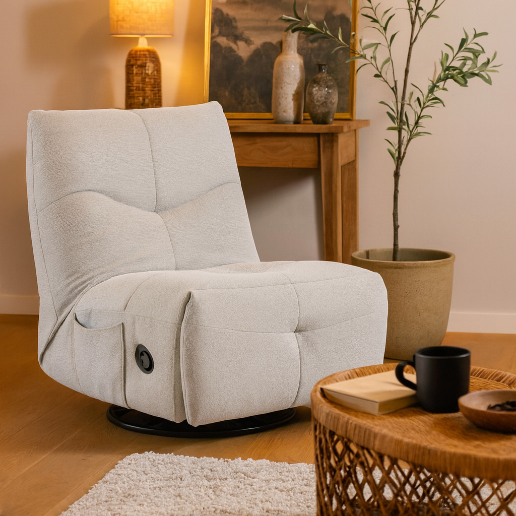 Relaxfauteuil Lazy | Draaibaar |  Light Grey