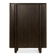 Wandkast Rondo - 150 cm Donkerbruin - wandkasten van mangohout, vooraanzicht