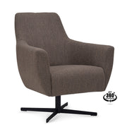 Fauteuil Harbour Stof Alpine Bruin Poot Zwart 360° Draaibaar