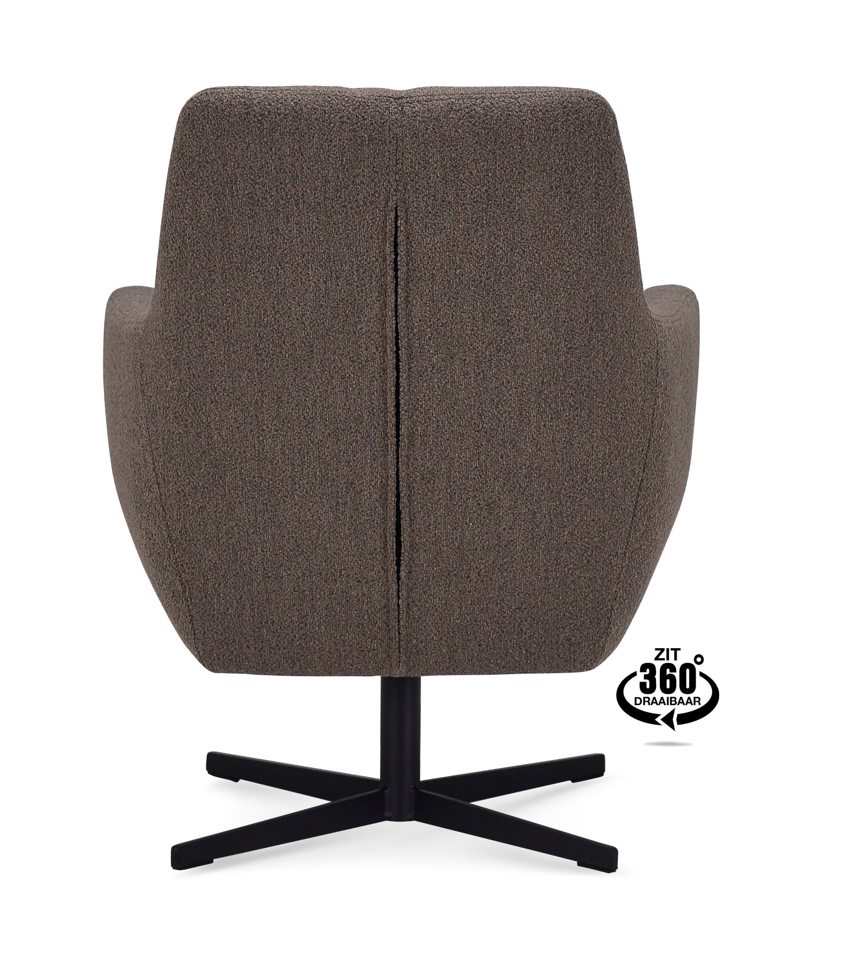 Fauteuil Harbour Microleder Bull Anthracite Poot Zwart 360° Draaibaar