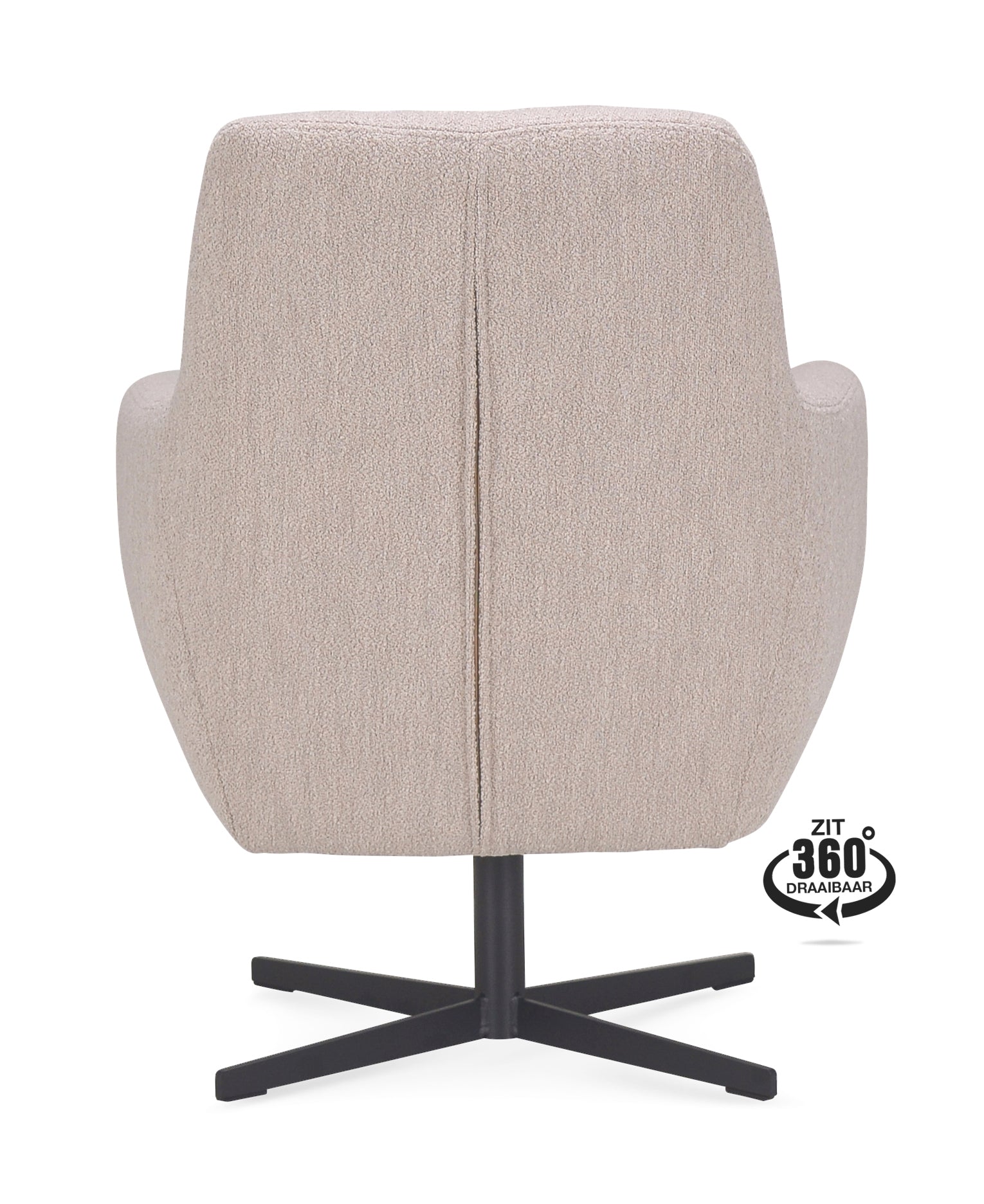 Fauteuil Harbour Stof Alpine Bruin Poot Zwart 360° Draaibaar