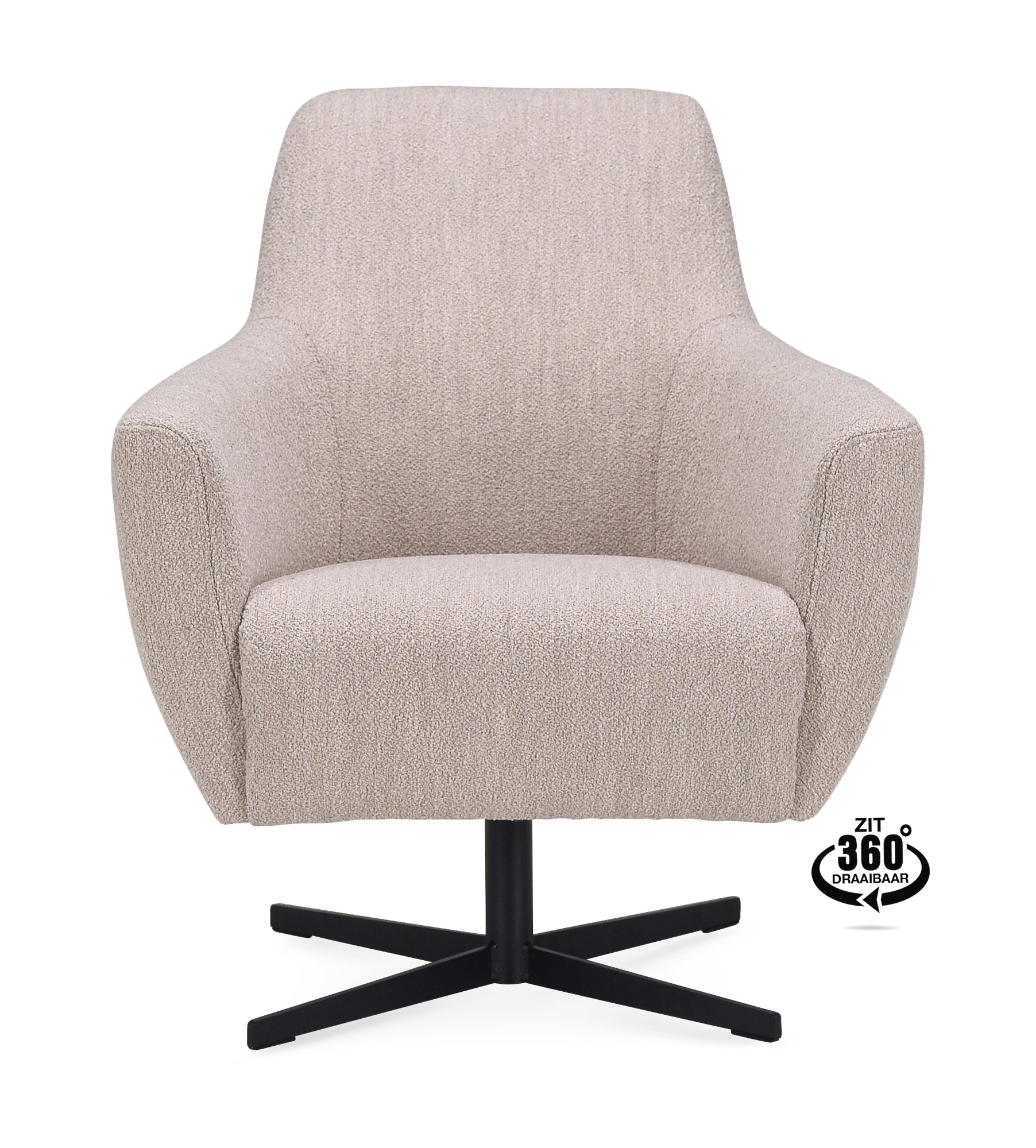 Fauteuil Harbour Microleder Bull Anthracite Poot Zwart 360° Draaibaar