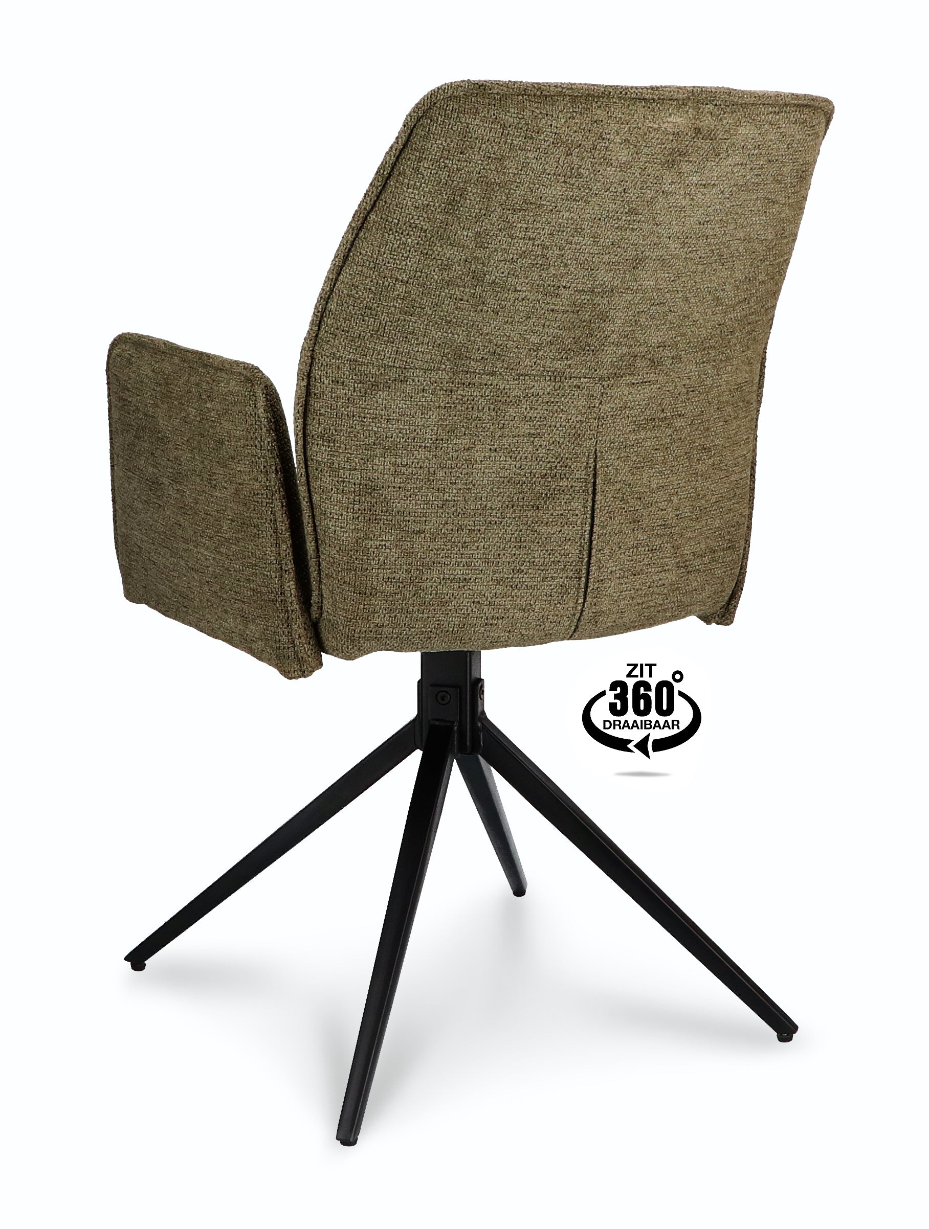 Armstoel Harley Stof Mito Hunter Spinpoot Zwart 360° Draaibaar