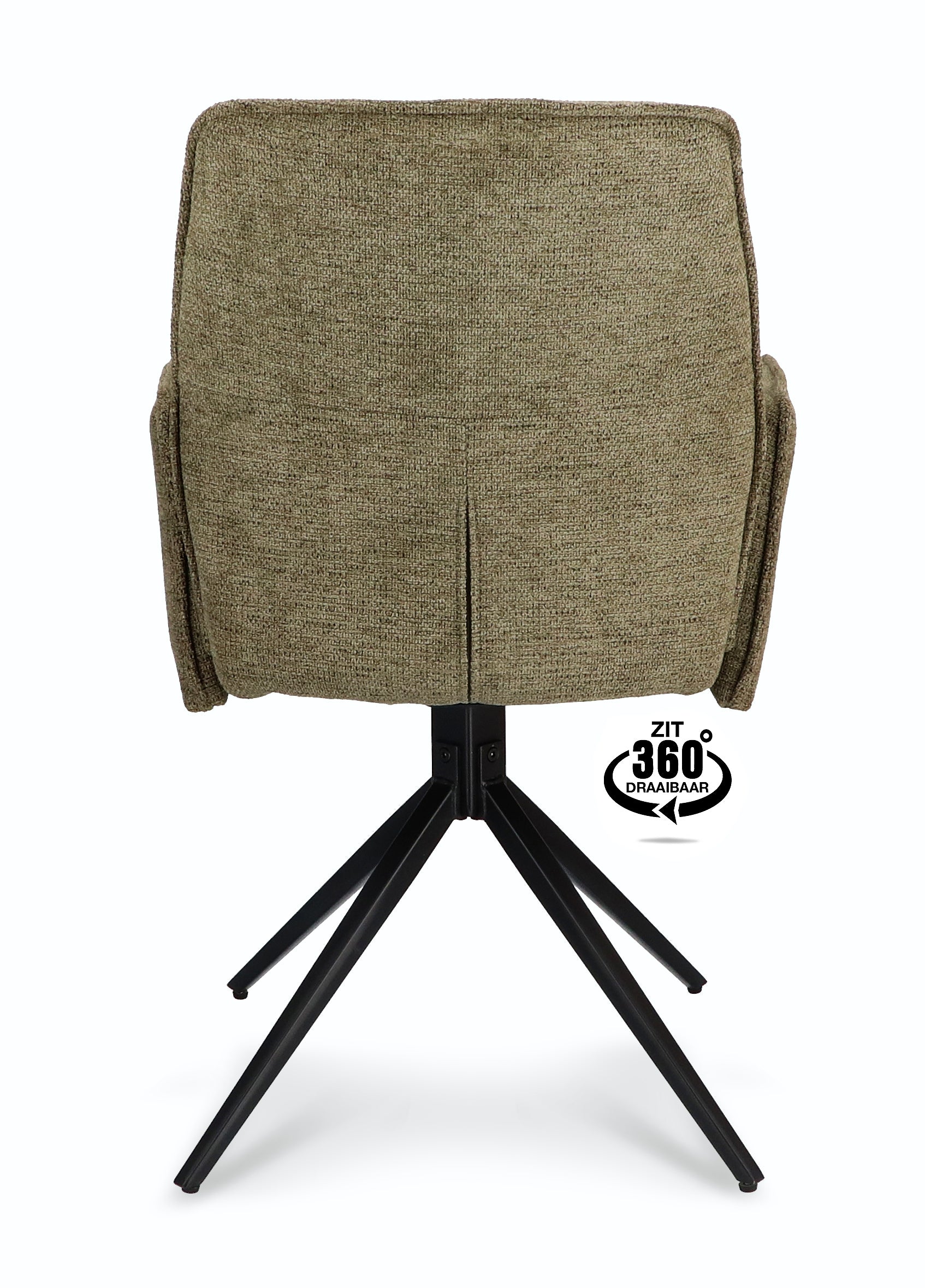 Armstoel Harley Stof Mito Hunter Spinpoot Zwart 360° Draaibaar