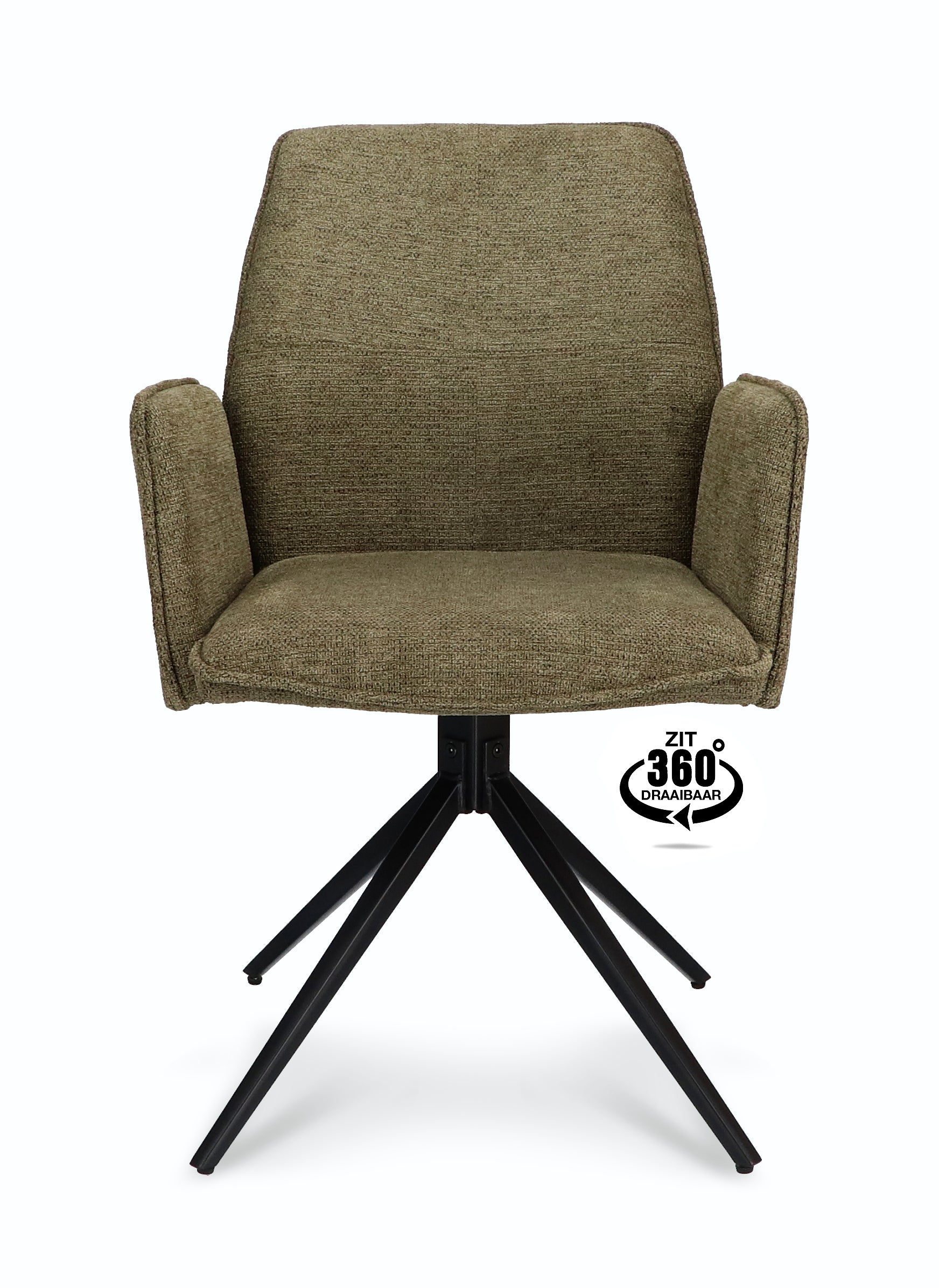 Armstoel Harley Stof Mito Hunter Spinpoot Zwart 360° Draaibaar