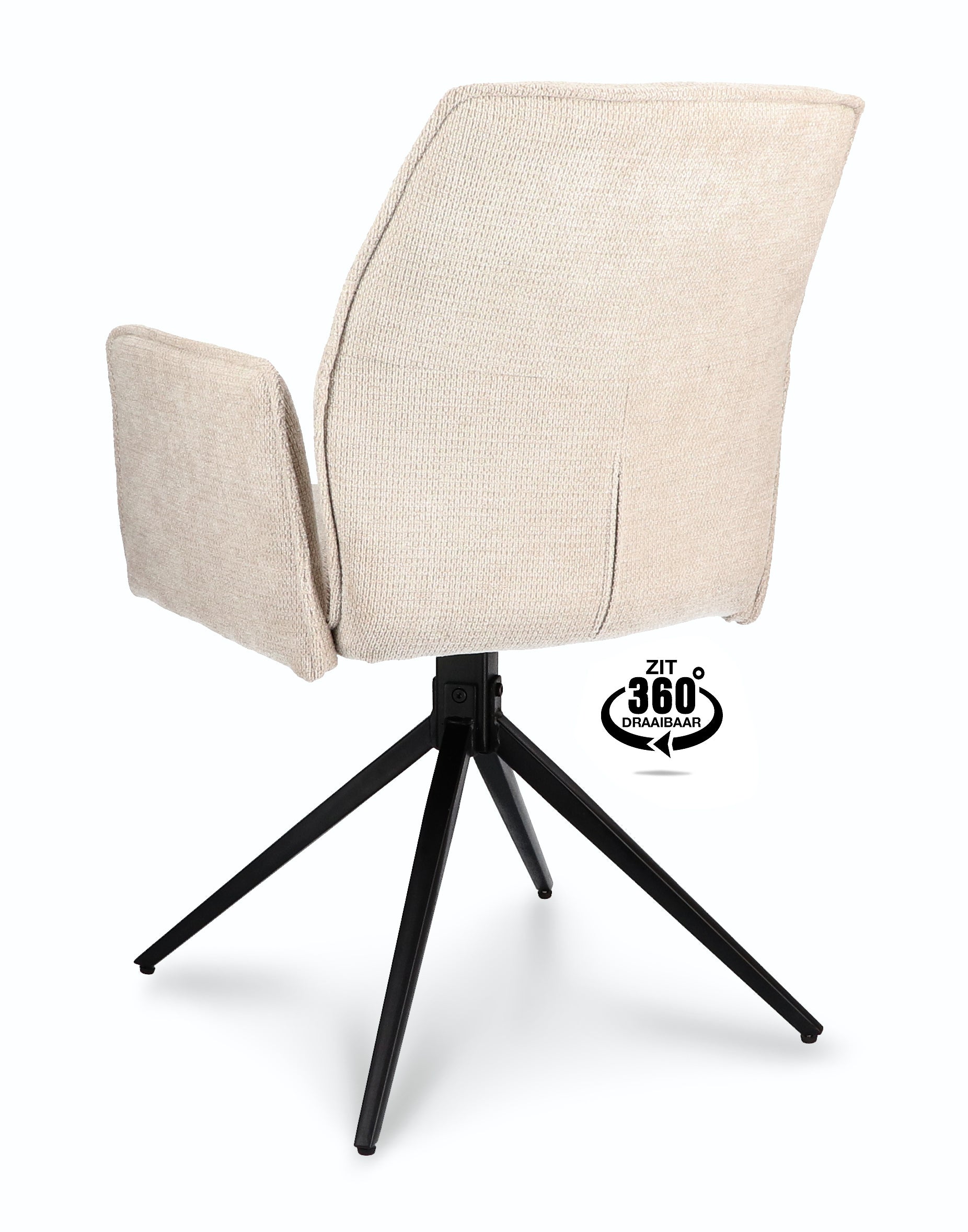 Armstoel Harley Stof Mito Hunter Spinpoot Zwart 360° Draaibaar