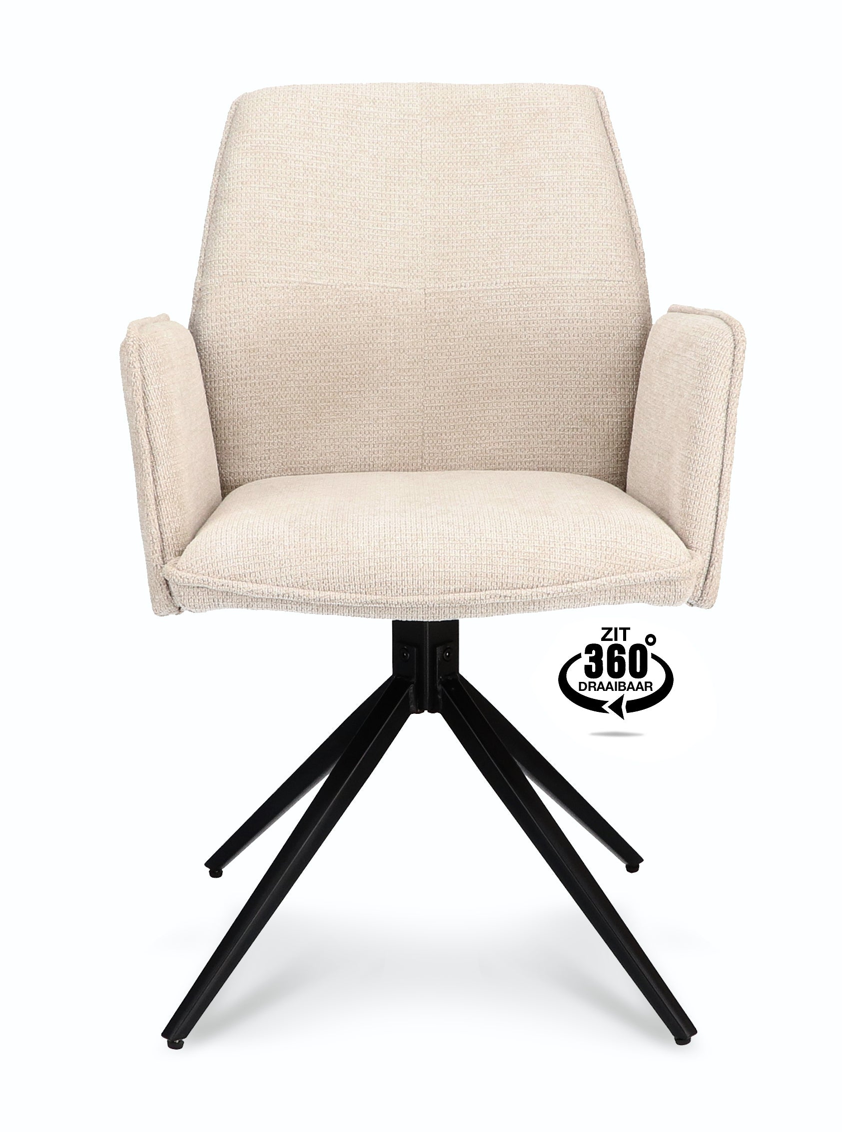 Armstoel Harley Stof Mito Hunter Spinpoot Zwart 360° Draaibaar