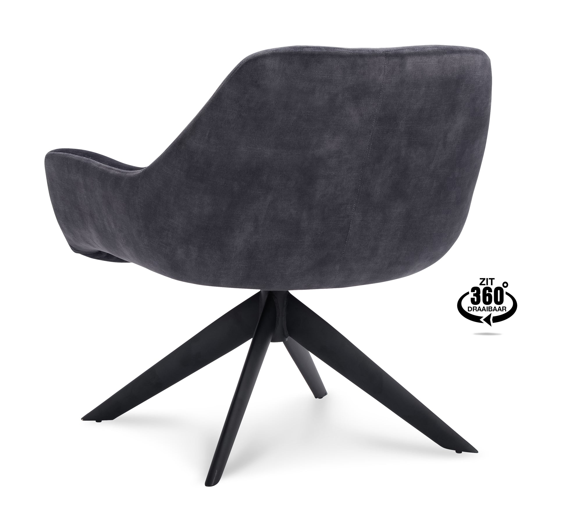 Fauteuil Hilton (draaibaar) Stof Adore Anthracite Leg Black