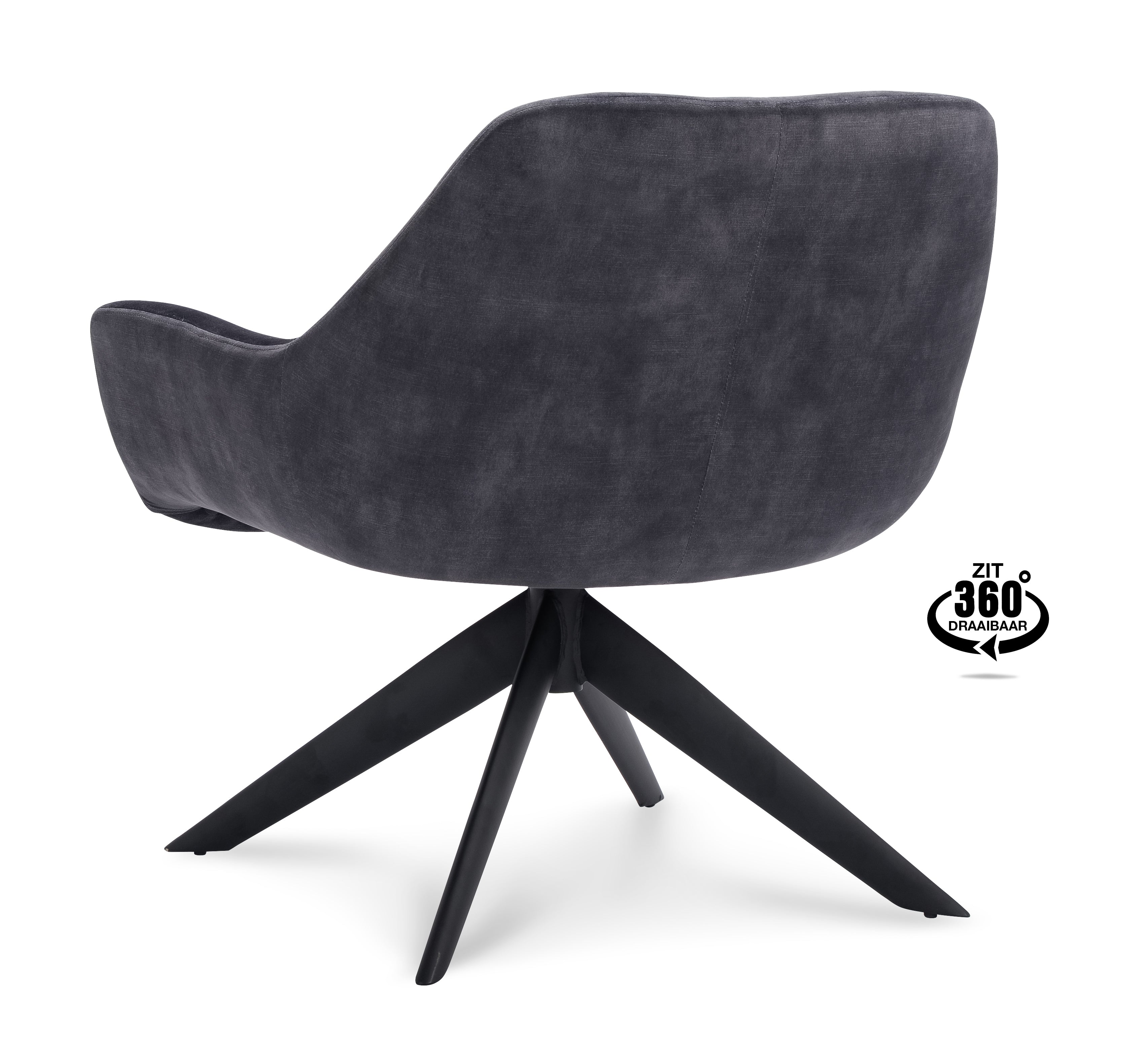 Fauteuil Hilton (draaibaar) Stof Adore Anthracite Leg Black