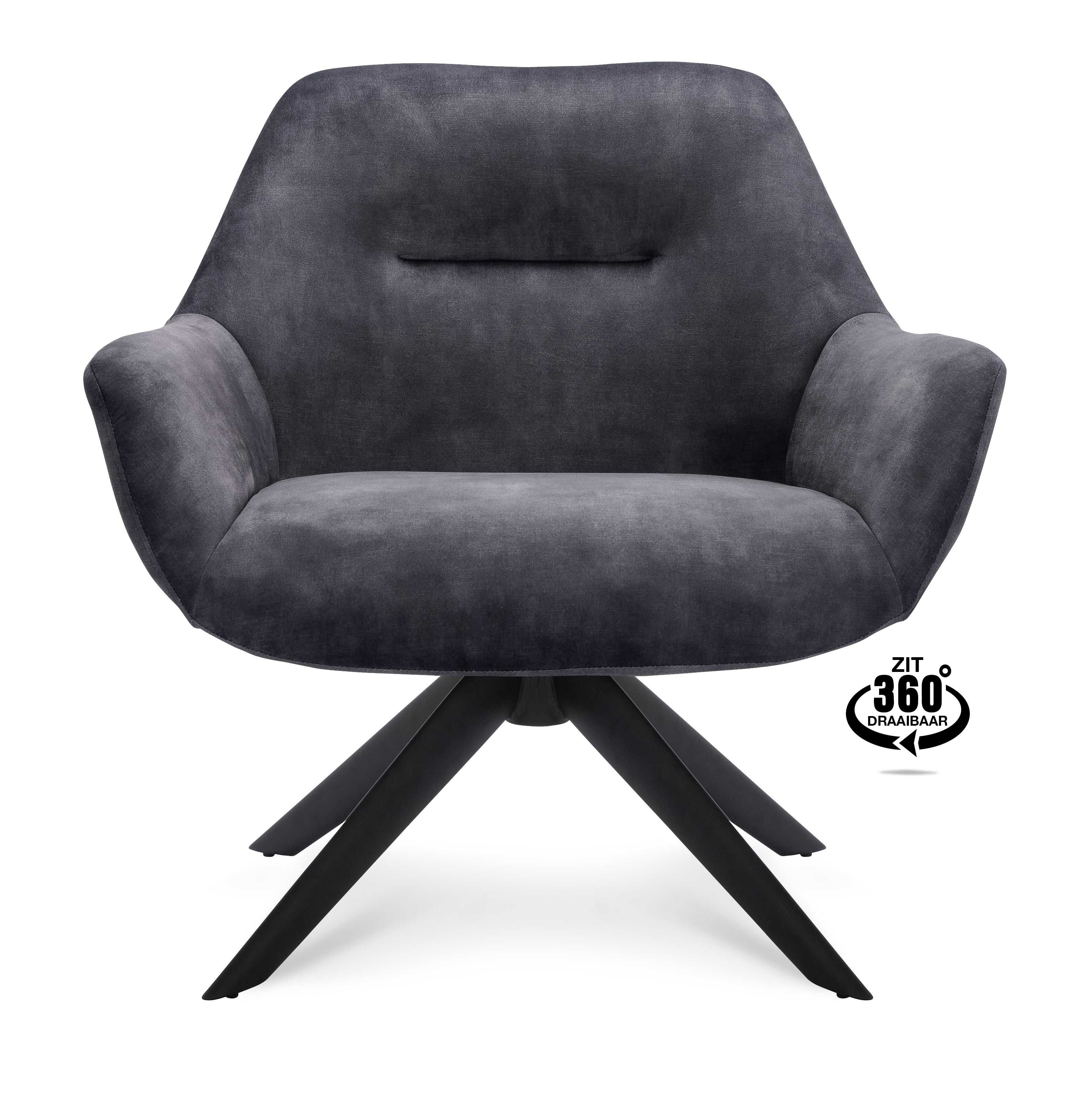 Fauteuil Hilton (draaibaar) Stof Adore Anthracite Leg Black