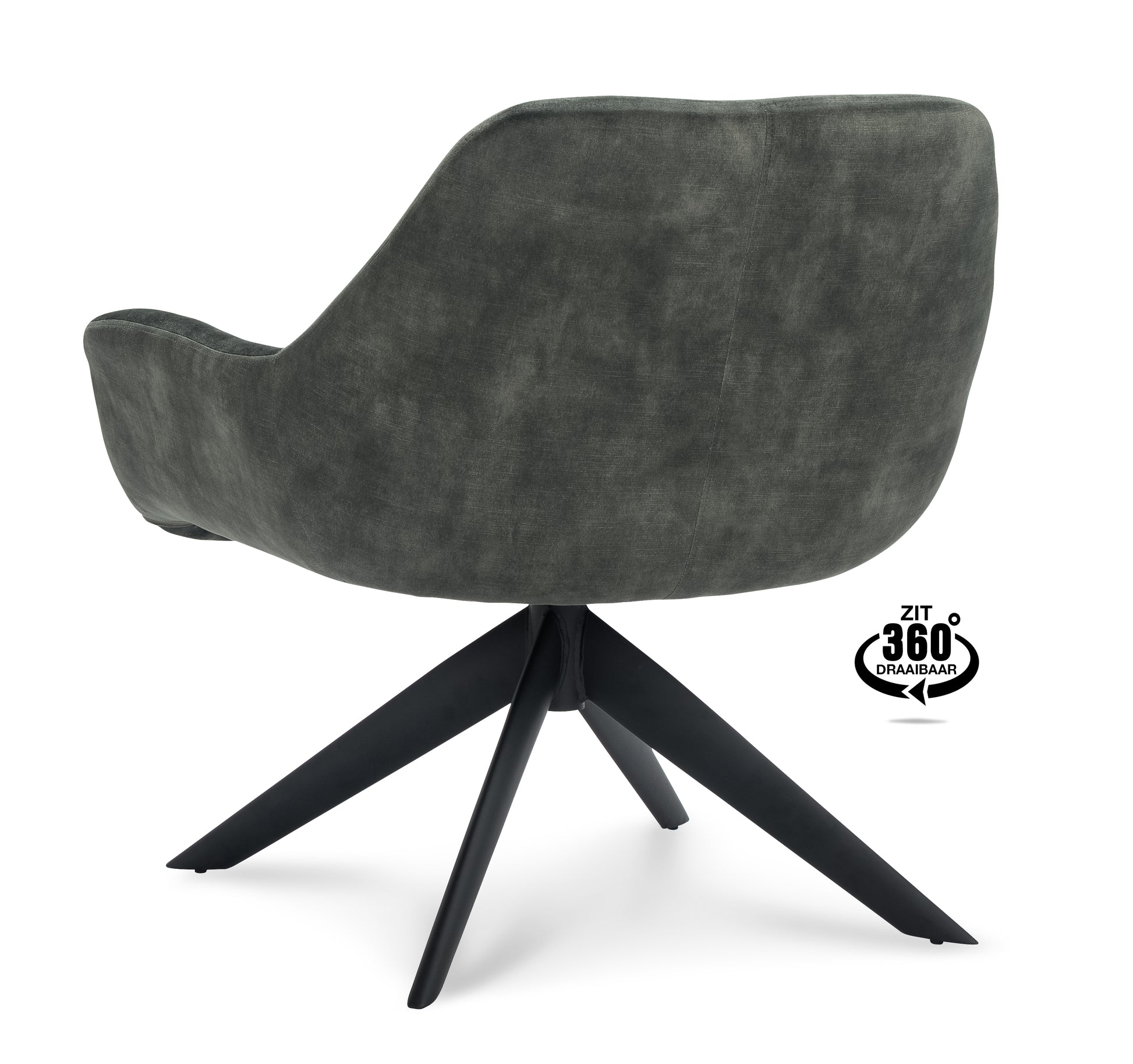 Fauteuil Hilton (draaibaar) Stof Adore Anthracite Leg Black