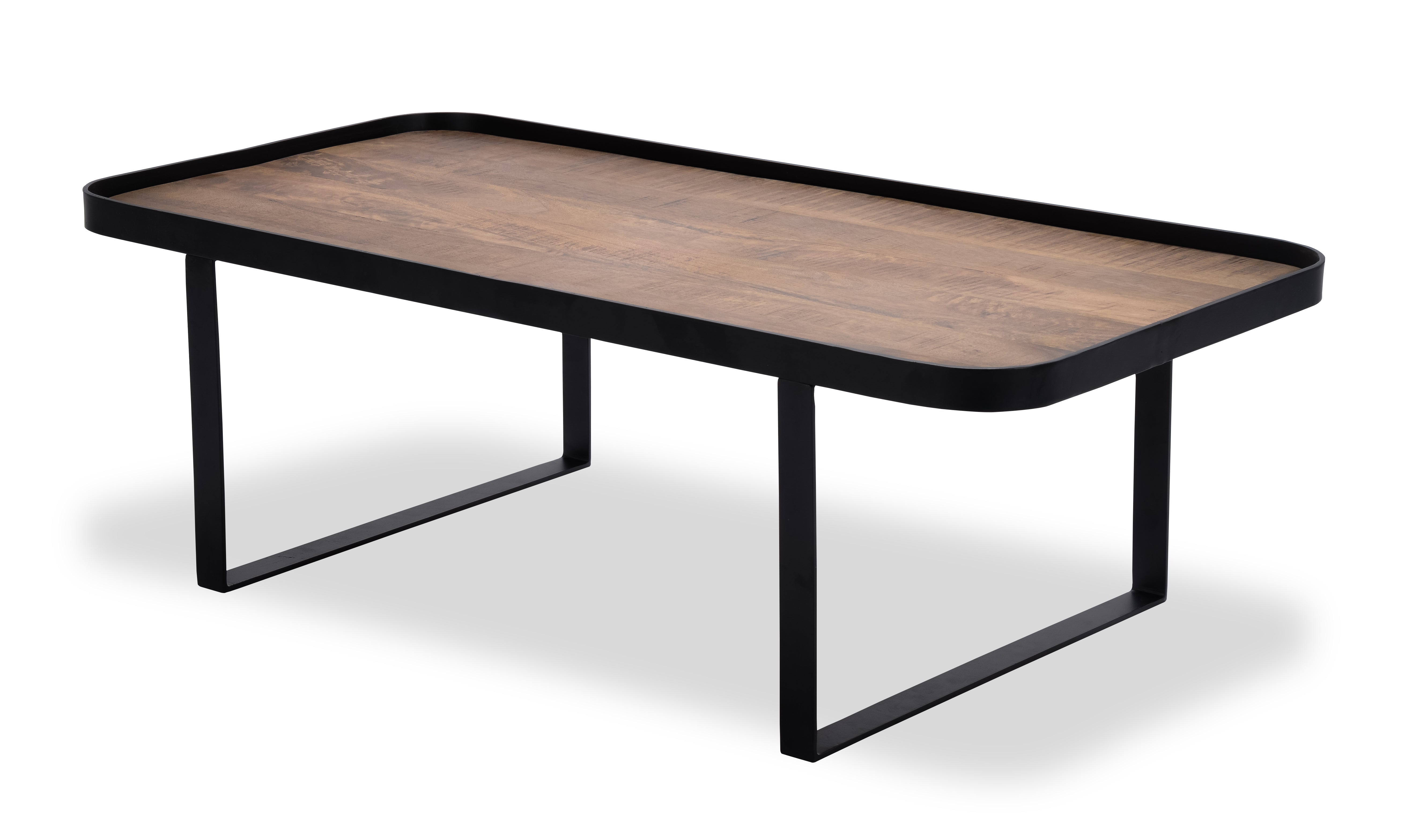 Salontafel Hunt 002 (120x60) Wood Natural Metal Matt Black