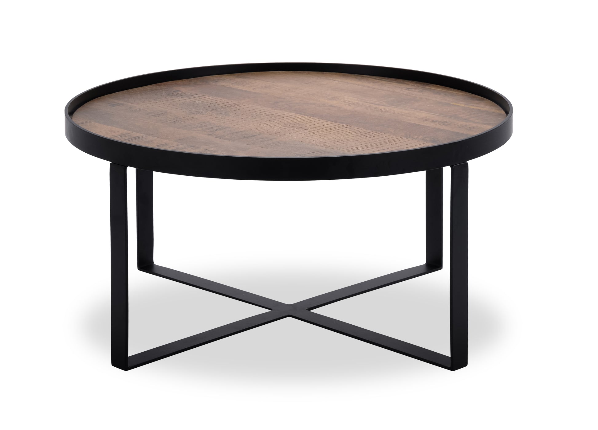 Salontafel Hunt 003 (80) Wood Natural Metal Matt Black