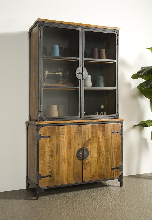 Vitrinekast – Basto – Bruin – 120 x 210 cm – Tower Living