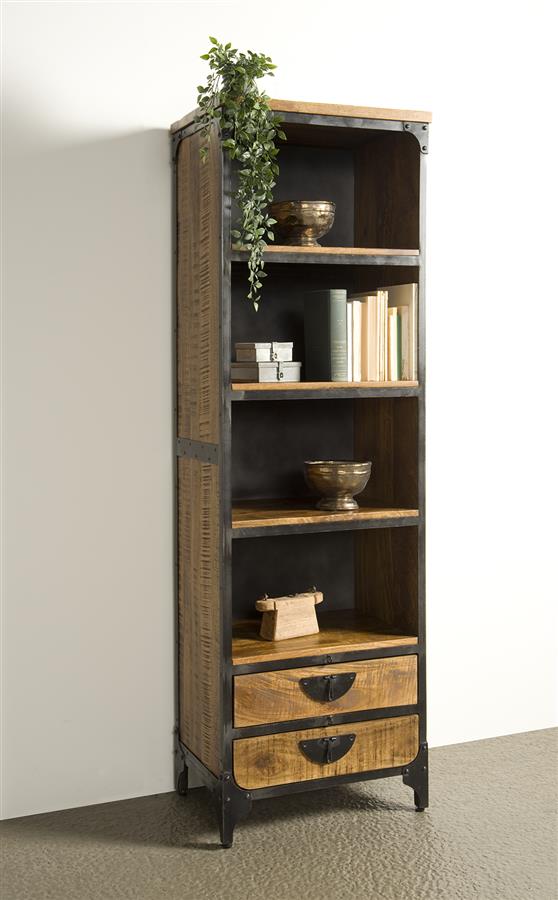 Boekenkast – Basto – Bruin – 60 x 190 cm – Tower Living