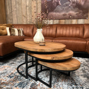 Bridge 3-Delige Ovale Salontafelset extra dik blad