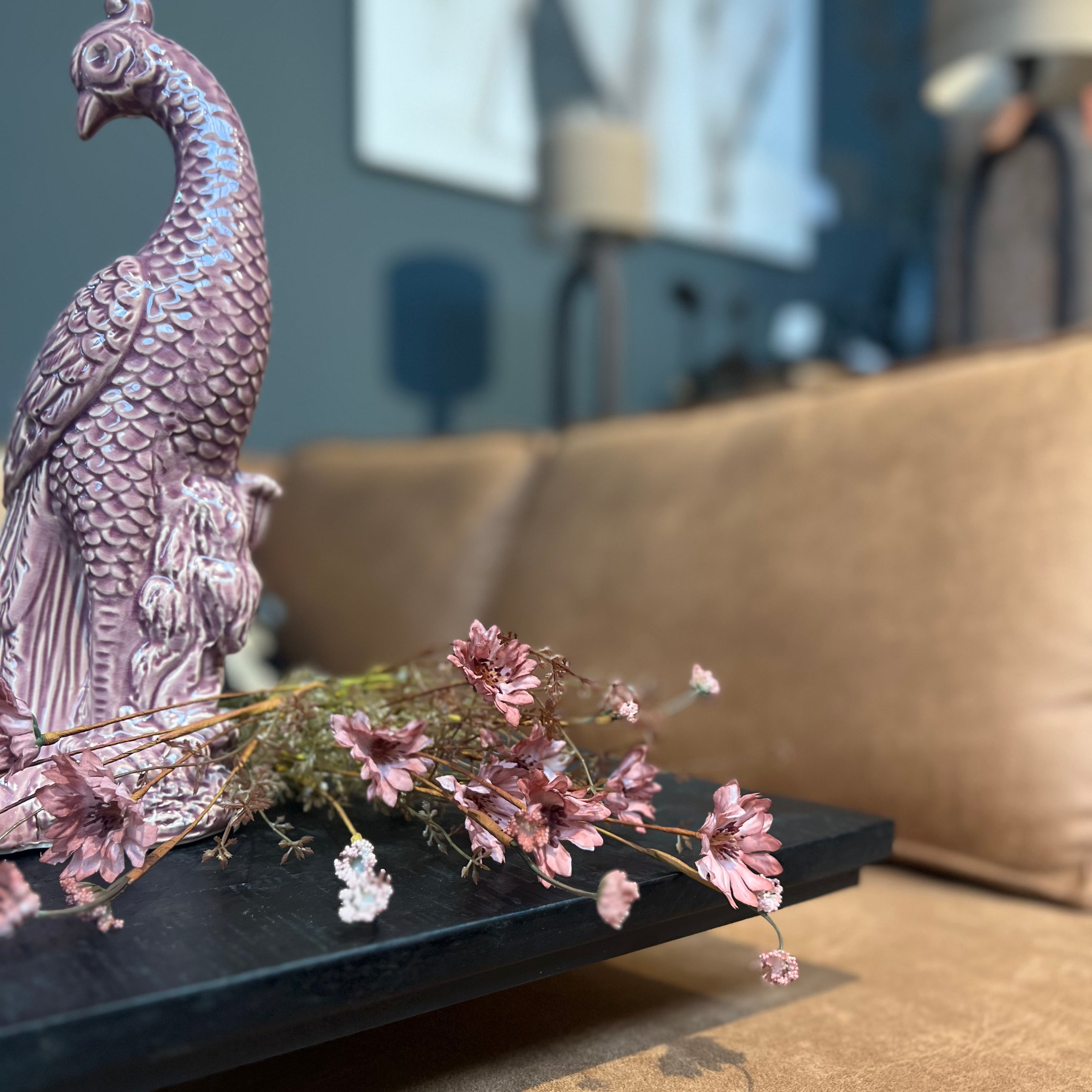 Laptoptafel met krantenbak -  Zwart - Mangohout  - Afgeprijsd