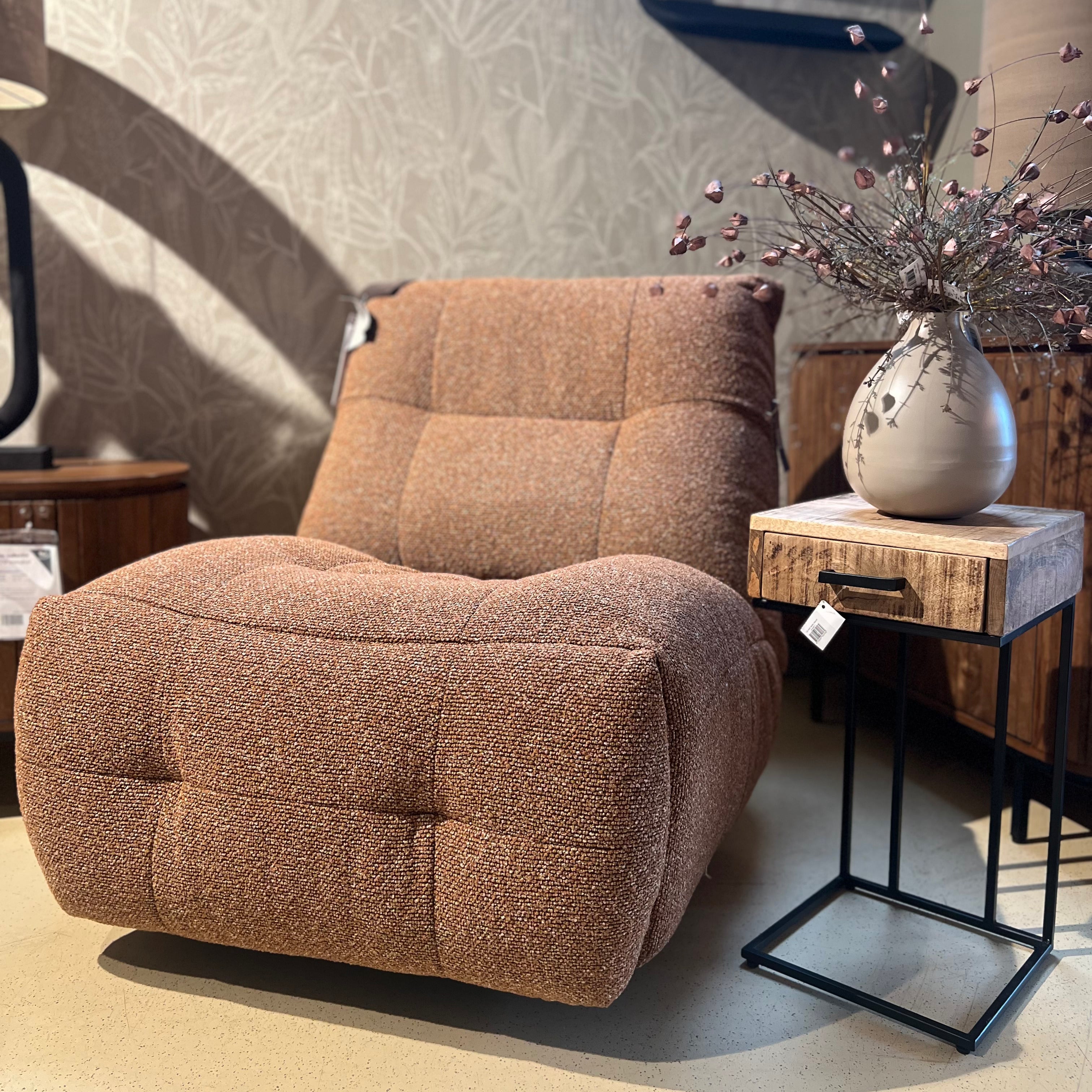 Bijzettafel met lade - Mangohout  - Afgeprijsd