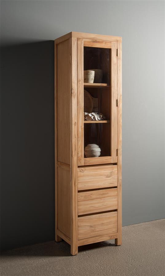 Vitrinekast – Corona – Bruin – 50 x 190 cm – Tower Living
