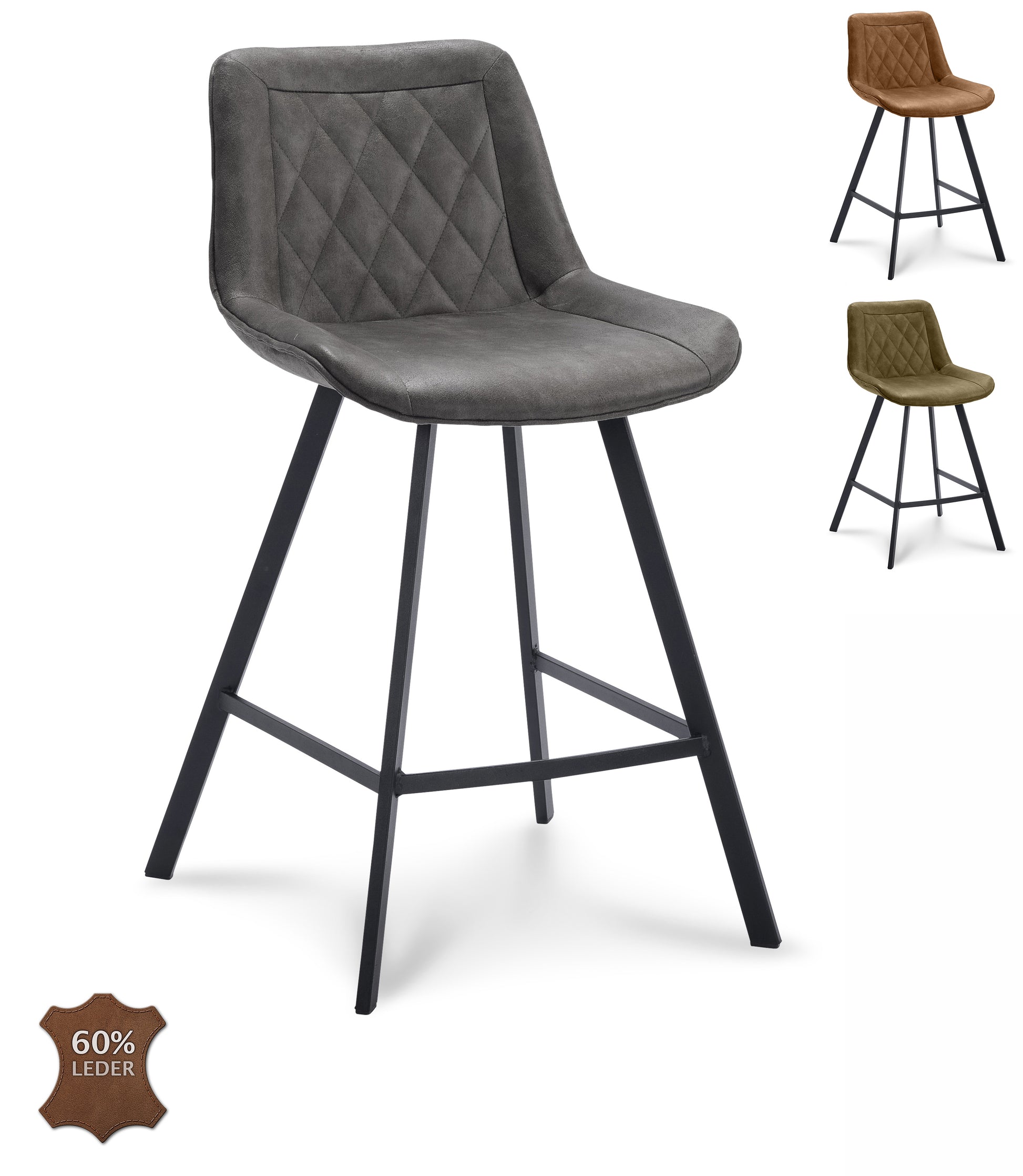 Barkruk Jagger ZH 65 Microleder Bull Moss Leg Black