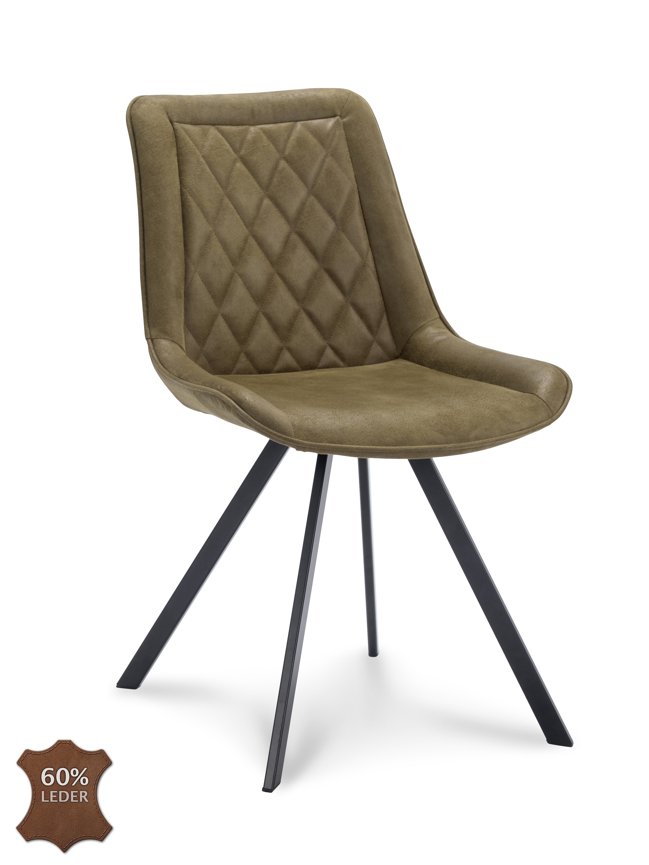 Eetkamerstoel Jagger Microleder Bull Graphite Leg Black