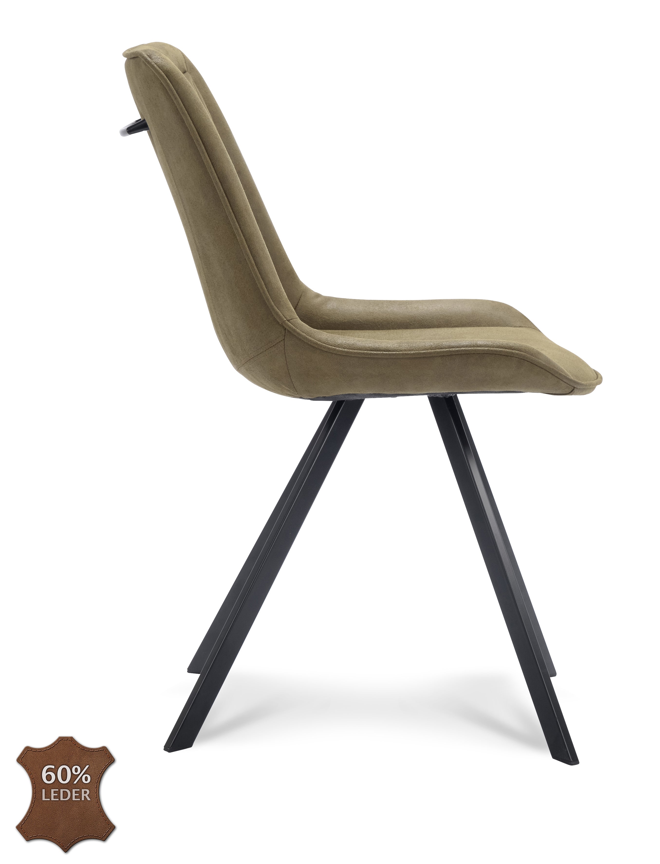 Eetkamerstoel Jagger Microleder Bull Moss Leg Black