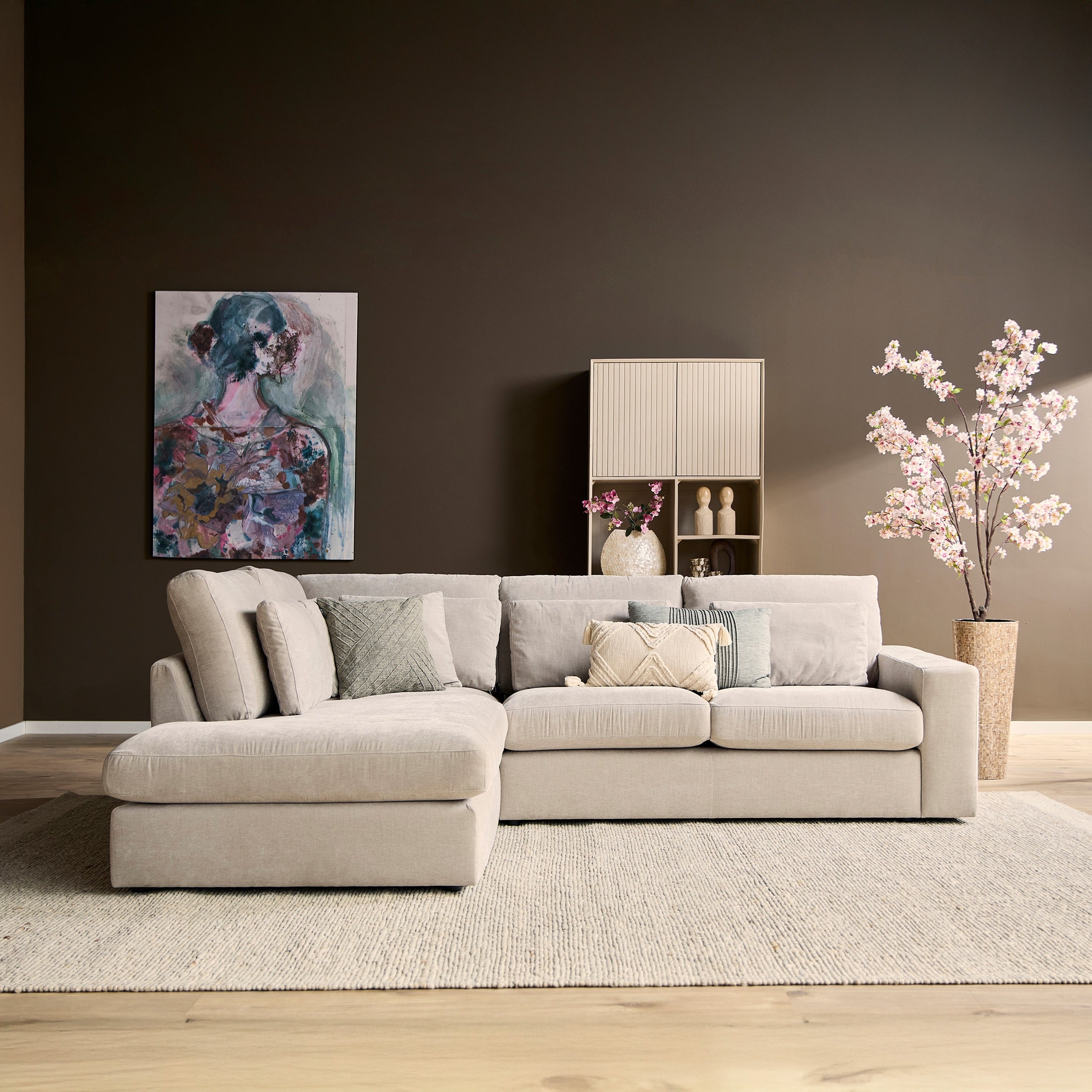 MySofa Jesse Hoekbank Beige Divan Links+2,5 zits