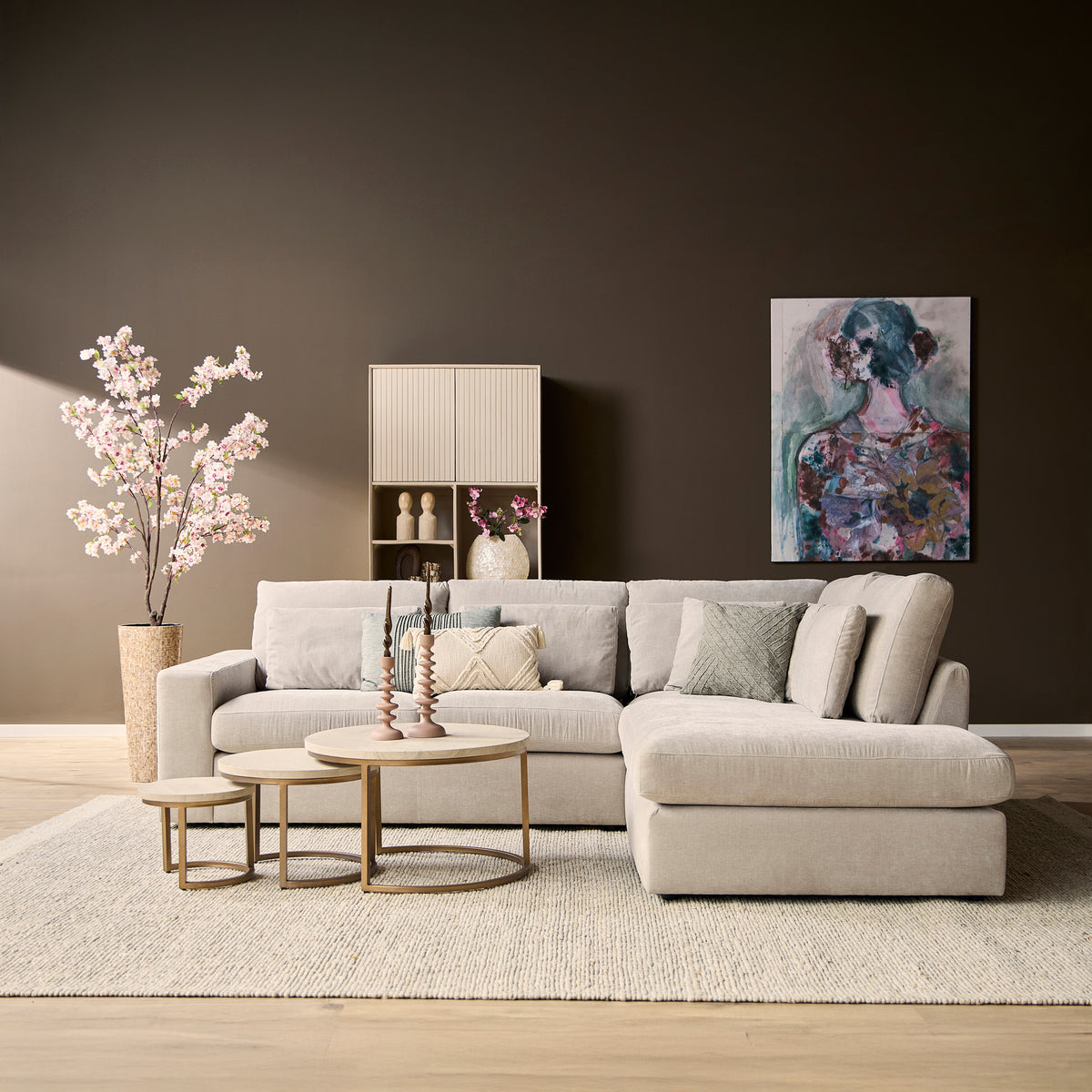 MySofa Jesse Hoekbank Beige 2,5 zits+Divan Rechts