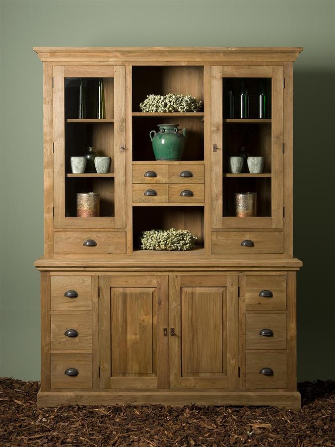 Vitrinekast – Bologna Buffetkast – Bruin – 164 x 220 cm – Tower Living