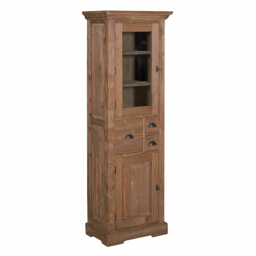 Vitrinekast – Bologna – Bruin – 66 x 191 cm – Tower Living