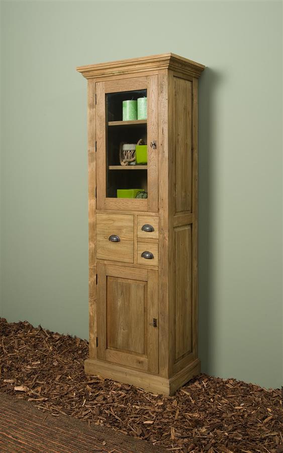 Vitrinekast – Bologna – Bruin – 66 x 191 cm – Tower Living