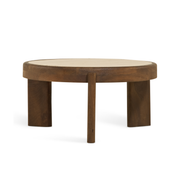 Salontafel Bora - Ø 75 cm Bruin - salontafel van mangohout, vooraanzicht
