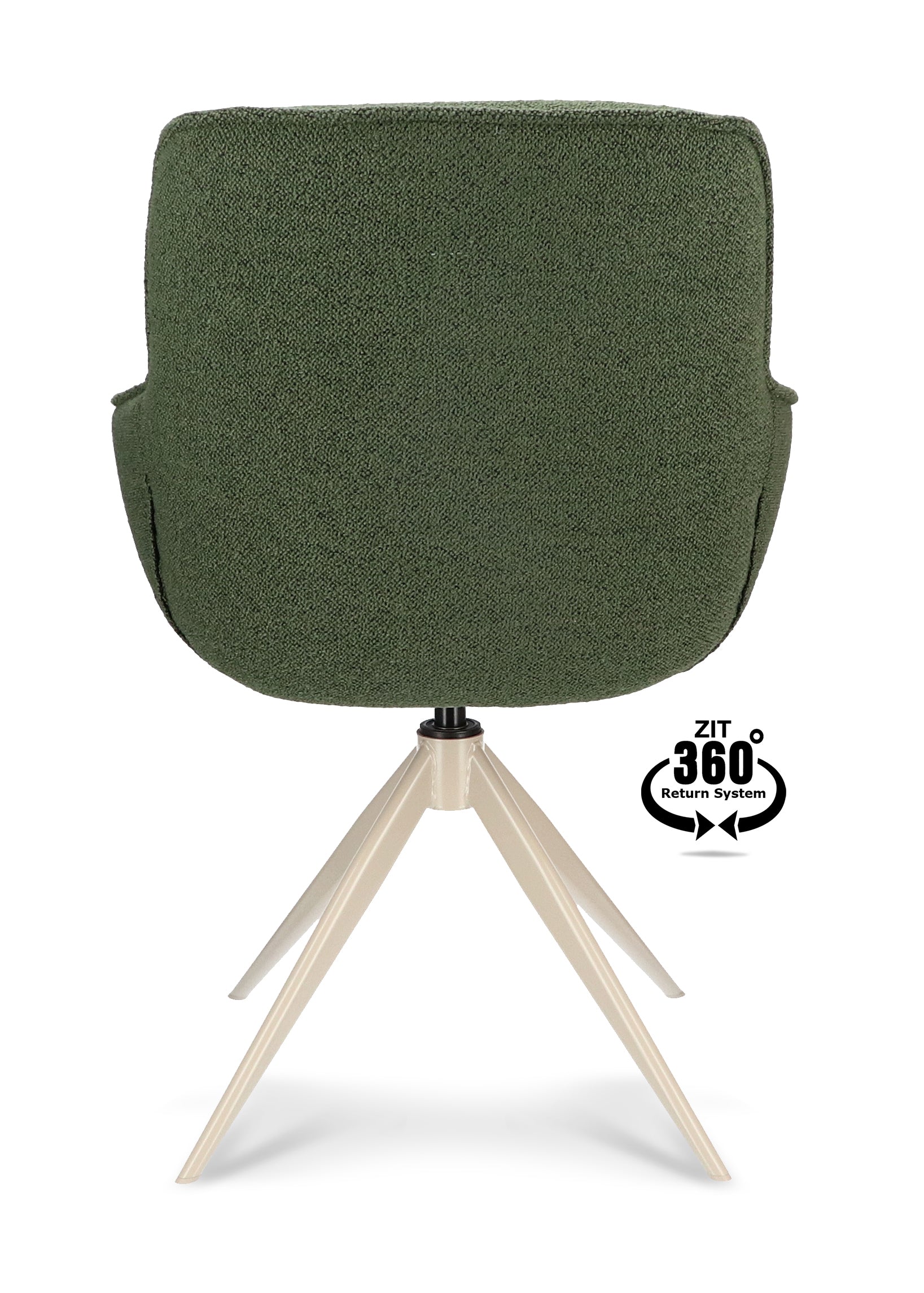 Armstoel Lano Stof Mose Natural Leg Smoked Cream 360° Return-system