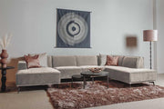 U bank Leeds - Beige City 120 - Chaise L + 2,5 + Ottomaan R - Tower Living
