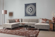 U bank Leeds - Beige City 120 - Chaise R + 2,5 + Ottomaan L - Tower Living