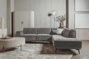Hoekbank Leeds - Grijs City 453 - Ottomaan R - Tower Living