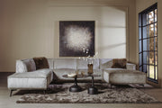 U bank Leeds - Lichtgrijs Touch 27 - Chaise R + 2,5 + Ottomaan L - Tower Living