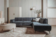 Hoekbank Leeds - Donkerblauw City 464 - Ottomaan R - Tower Living