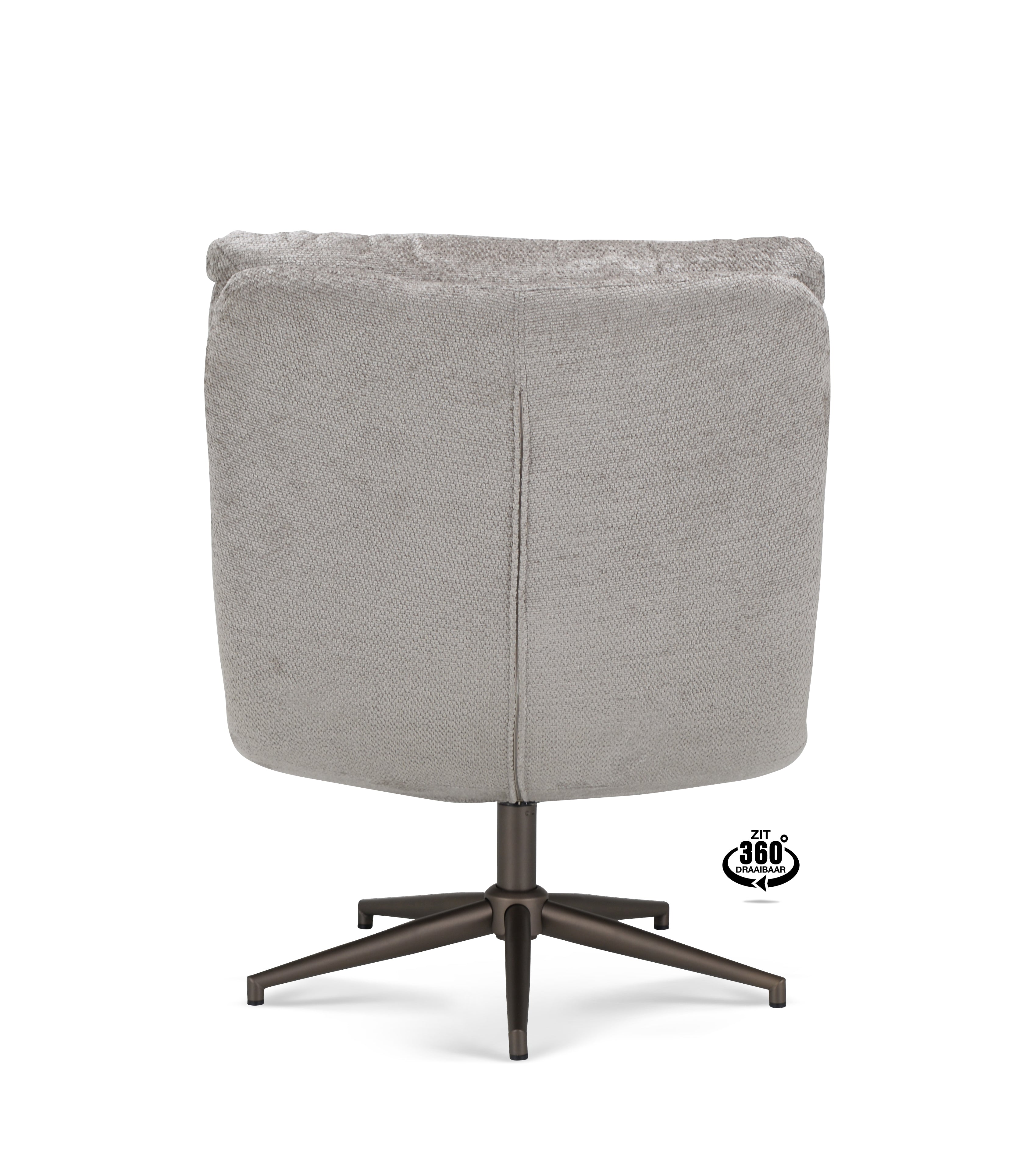 Fauteuil Lodge Stof Movie Natural Leg Bronze 360°